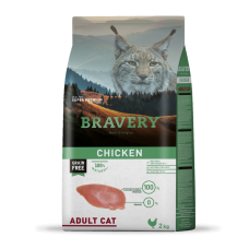 BRAVERY Chicken Adult Cat сухий корм для дорослих котів, з куркою 2 кг