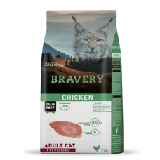 BRAVERY Chicken Adult Cat Sterilized сухий корм  для дорослих стерилізованих котів, з куркою 7 кг
