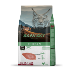 BRAVERY Chicken Adult Cat Sterilized сухий корм  для дорослих стерилізованих котів, з куркою 2 кг