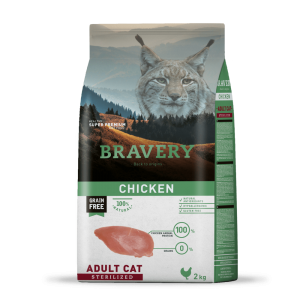 BRAVERY Chicken Adult Cat Sterilized сухий корм  для дорослих стерилізованих котів, з куркою 2 кг