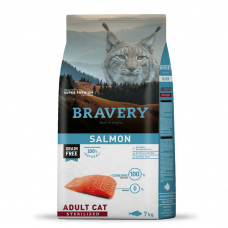 BRAVERY Salmon Adult Cat Sterilized сухий корм для дорослих стерилізованих котів, з лососем 7 кг