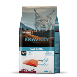 BRAVERY Salmon Adult Cat Sterilized сухий корм для дорослих стерилізованих котів, з лососем 2 кг