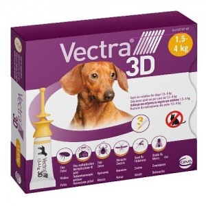 Ceva VECTRA 3D краплі від бліх та кліщів для собак вагою 1,5-4 кг, 3 піпетки