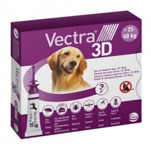 Ceva VECTRA 3D краплі від бліх та кліщів для собак вагою 25,1-40 кг, 3 піпетки