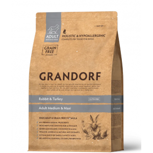 Grandorf DOG ADULT MEDIUM & MAXI Rabbit & Turkey сухий корм для дорослих собак усіх порід з кроликом 1 кг