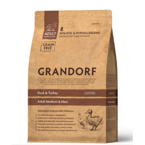 Grandorf DOG ADULT MEDIUM & MAXI Duck & Turkey сухий корм для дорослих собак усіх порід з качкою 3 кг Grandorf DOG ADULT MEDIUM & MAXI Duck & Turkey сухий корм для дорослих собак усіх порід з качкою 3 кг