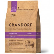 Grandorf DOG ADULT MAXI Lamb & Turkey сухий корм для дорослих собак крупних порід з ягням 3 кг
