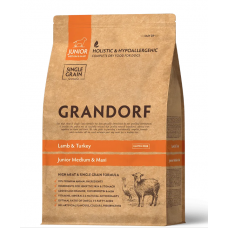 Grandorf DOG JUNIOR MEDIUM & MAXI Lamb & Turkey сухий корм для юніорів усіх порід від 4 місяців з ягням 10 кг