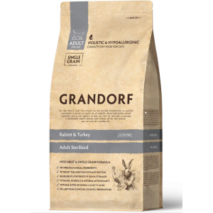 Grandorf CAT ADULT STERILISED Rabblt & Turkey сухий корм для стерилізованих котів з кроликом 2 кг Grandorf CAT ADULT STERILISED Rabblt & Turkey сухий корм для стерилізованих котів з кроликом 2 кг