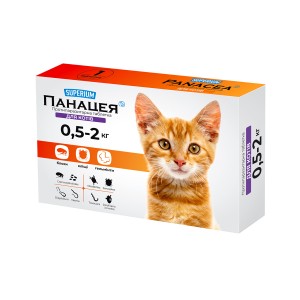 SUPERIUM Панацея таблетка від бліх, кліщів і гельмінтів для котів 0,5-2 кг