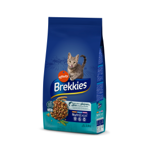 Brekkies Cat Salmon and Tuna сухий корм для дорослих котів з лососем і тунцем 1,5 кг