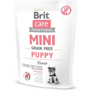 Brit Care Mini Grain Free Puppy сухий беззерновой гіпоалергенний корм для цуценят мініатюрних порід (від 2 тижнів до 10 місяців) і годуючих сук з ягням 0,4 кг