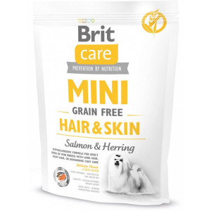 Brit Care Mini Grain Free Hair & Skin сухий корм для дорослих собак мініатюрних порід з лососем 0,4 кг