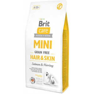 Brit Care Mini Grain Free Hair & Skin сухий корм для дорослих собак мініатюрних порід з лососем 7 кг