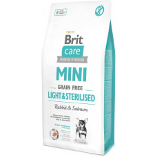 Brit Care Mini Light & Sterilised сухий беззерновой гіпоалергенний корм для собак мініатюрних порід з надмірною вагою або стерилізованих собак з лососем і кроликом 7 кг