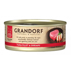 GRANDORF Консерви для кішок "Філе тунця з креветками", 70 г