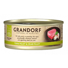 GRANDORF Консерви для кішок "Філе тунця з крабовим м'ясом", 70 г