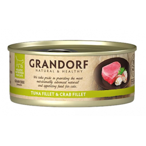 GRANDORF Консерви для кішок "Філе тунця з крабовим м'ясом", 70 г