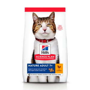 Hills SP Feline Mature Adult 7 + Active Longevity сухий корм для захисту внутрішніх органів літніх котів з куркою 3 кг
