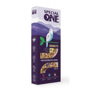 Ласощі для птахів Special One «Пончики» 60 г / 3 шт (барбарис, волошка, кокос)