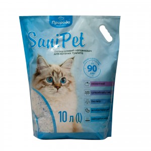 Наповнювач туалета для котів Природа Sani Pet 10 л (силікагелевий)