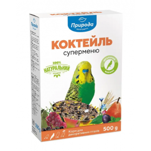 Корм для хвилястих папуг Природа Коктейль «Суперменю» 500 г