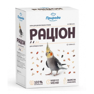 Корм для середніх папуг Природа «Раціон» 1,5 кг